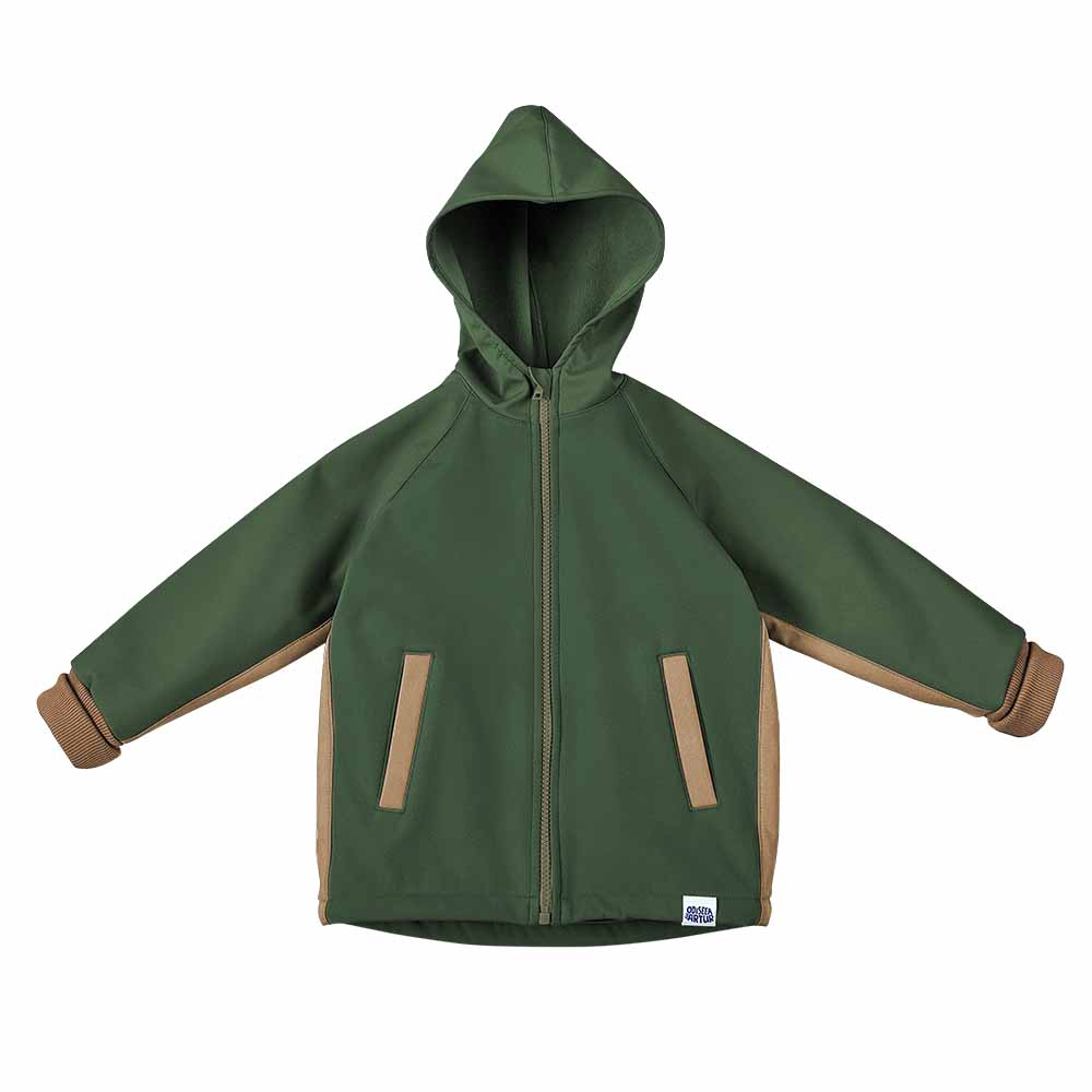 Jacheta cu gluga din softshell impermeabil, pentru bebelusi si copii, model Mushroom