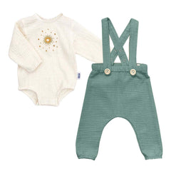 Set Nemo cu pantalon lung cu bretele și body Ad Astra, muselină