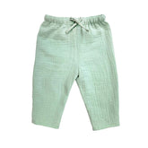 Pantaloni lungi cu talie ajustabilă, muselină