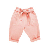 Pantaloni cu fundă, muselină