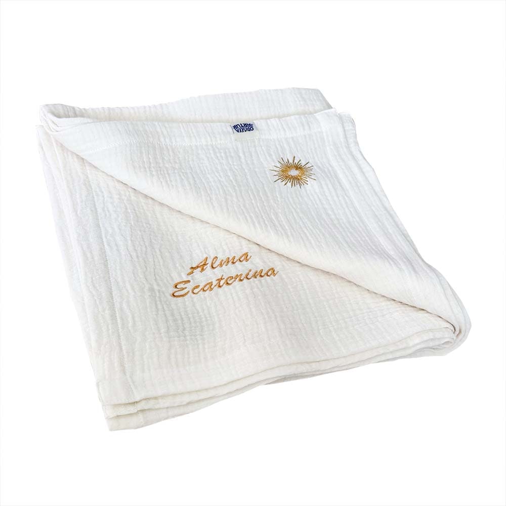 Patura de muselina pentru bebelusi, personalizata. Odiseea lui Artur