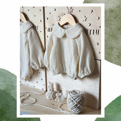 Bluză cu guler și mânecă bufantă Lumia, muselină