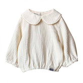 Bluză cu guler și mânecă bufantă Lumia, muselină