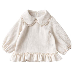 Bluză cu guler și mânecă bufantă Ada, muselină