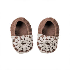 Botoșei cu dantelă din bumbac reiat