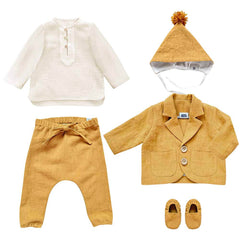 Set botez Marble din 5 piese, in și muselină