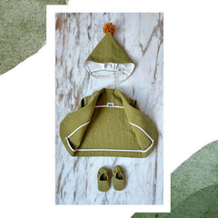 Set botez Moonlight din 5 piese, in și muselină