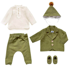 Set botez Marble din 5 piese, in și muselină