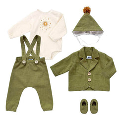 Set botez Moonlight din 5 piese, in și muselină