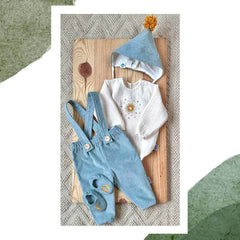 Căciulă Koo cu pompon, bumbac reiat și mătase naturală