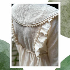 Rochie Aden pentru femei, cu guler detașabil, muselină