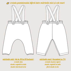 Set body Alethi și pantaloni cu bretele, in și muselină