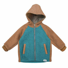 Jachetă căptușită Anzero Biscuit Blue, lână fiartă