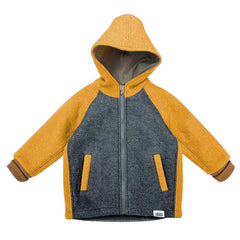 Jachetă căptușită Anzero Yellow Grey, lână fiartă