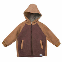 Jachetă căptușită Anzero Caramel Brown, lână fiartă