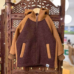 Jachetă căptușită Anzero Caramel Brown, lână fiartă