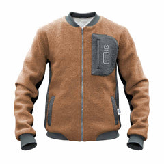 Jachetă din lână fiartă pentru bărbați, Discovery Caramel