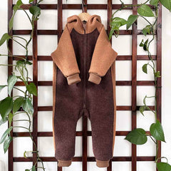 Overall dublat din lână fiartă, Lunna Caramel Brown