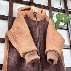 Overall dublat din lână fiartă, Lunna Caramel Brown