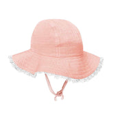 Pălărie de soare cu dantelă, muselină