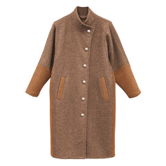 Palton Narnia Caramel Beige, lână fiartă