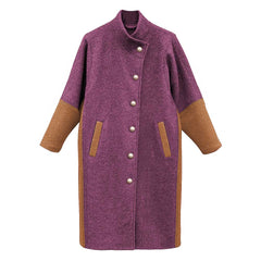 Palton Narnia Caramel Purple, lână fiartă