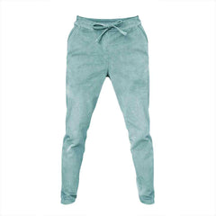 Pantaloni slim fit pentru barbati din bumbac reiat, model baby blue