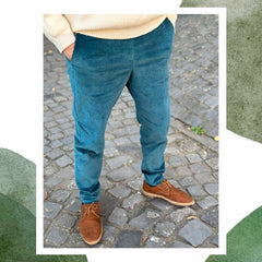 Pantaloni din bumbac reiat pentru bărbați