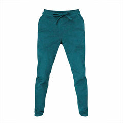 Pantaloni slim fit pentru barbati din bumbac reiat, model albastru petrol