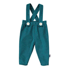 Pantaloni cu bretele detasabile pentru bebelusi si copii, model petrol