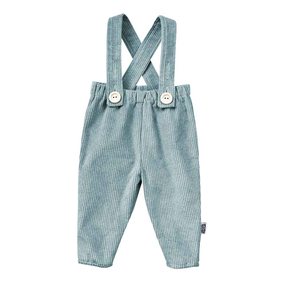 Pantaloni cu bretele detasabile pentru bebelusi si copii, model baby blue