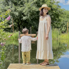 Rochie Clover cu bretele înguste și volănaș, șifon bumbac, femei