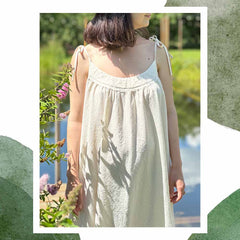 Rochie Clover cu bretele înguste și volănaș, șifon bumbac, femei