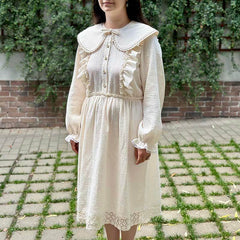 Rochie Aden pentru femei, cu guler detașabil, muselină