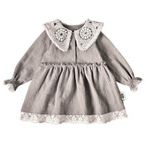 Rochie Celeste cu guler, din in