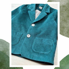 Set Arlo din sacou și pantaloni, bumbac reiat