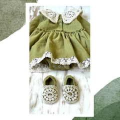 Set Celeste cu 3 piese, in și mătase naturală