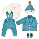 Set botez Moonlight din 5 piese, in și muselină