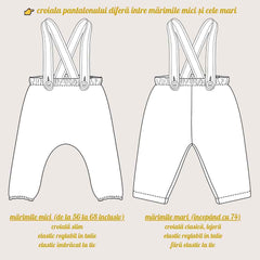 Pantaloni lungi Nemo cu bretele ajustabile și detașabile, muselină