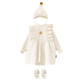 Set botez personalizabil pentru fetite din muselina moale de bumbac, rochie cu broderie, Odiseea lui Artur