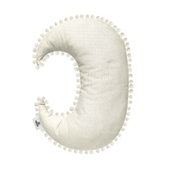 Perna decorativa din bumbac, cu ciucuri,  pentru camera copilului, forma de luna. Odiseea lui Artur