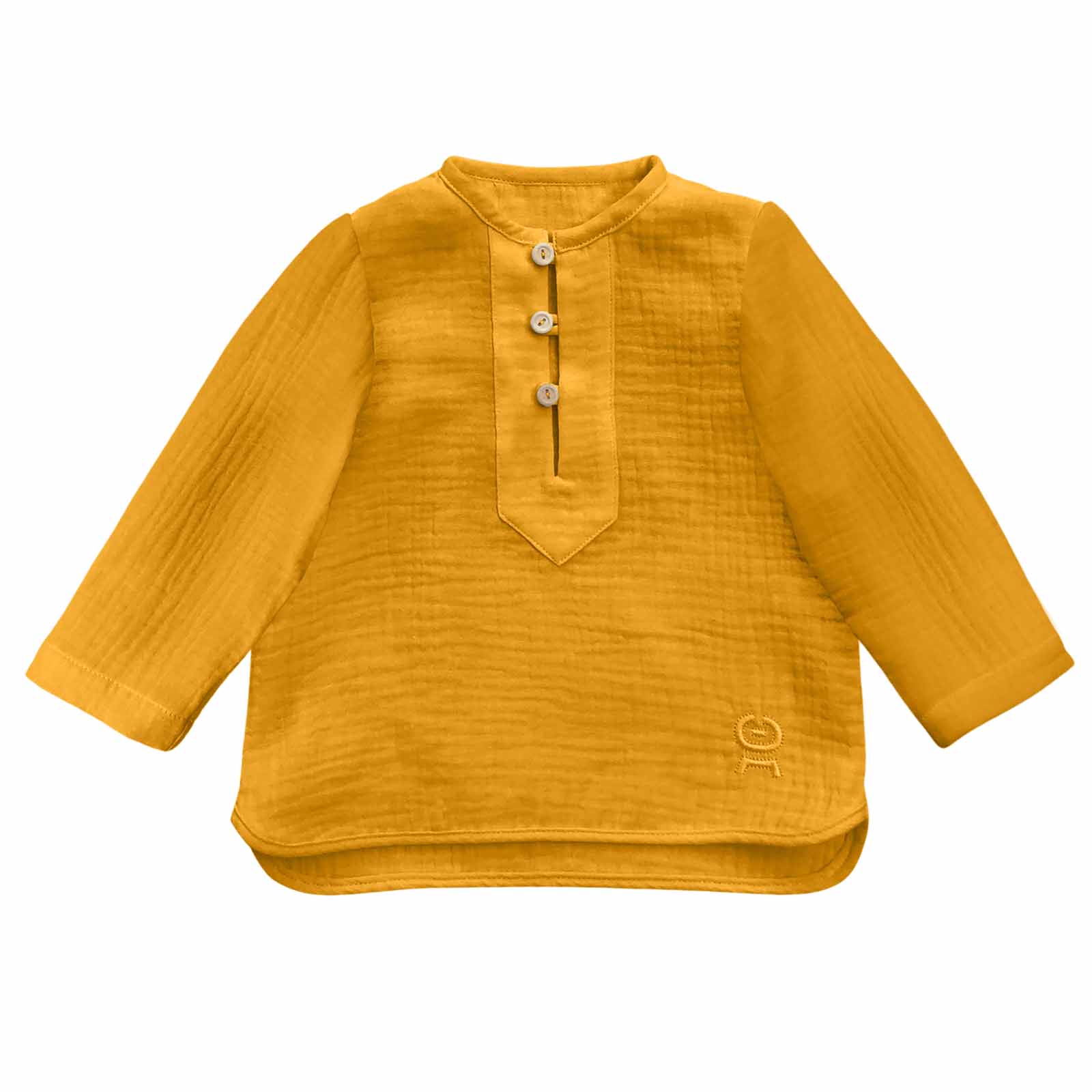 Camasa din muselina pentru baietei bebelusi copii, Odiseea lui Artur, galben muștar