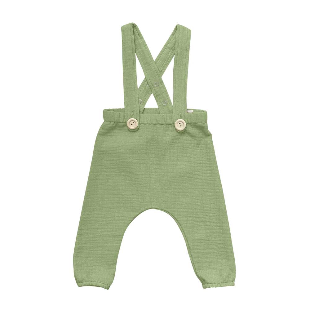 Pantalon culoarea nisipului cu bretele din muselina moale de bumbac, pentru bebelusi si copii, pentru botez, aniversari, sedinte foto. Odiseea lui Artur