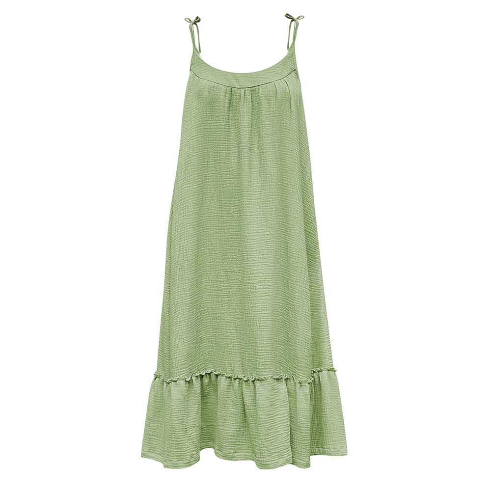 Rochie Clover din muselină cu bretele înguste și volănaș, femei Black Friday 2025