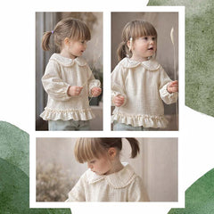 Bluză cu guler și mânecă bufantă Ada, muselină