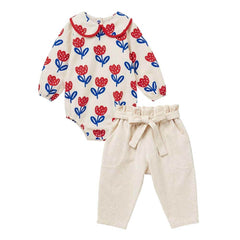Set fetițe pantalonași și body Tulip, bumbac
