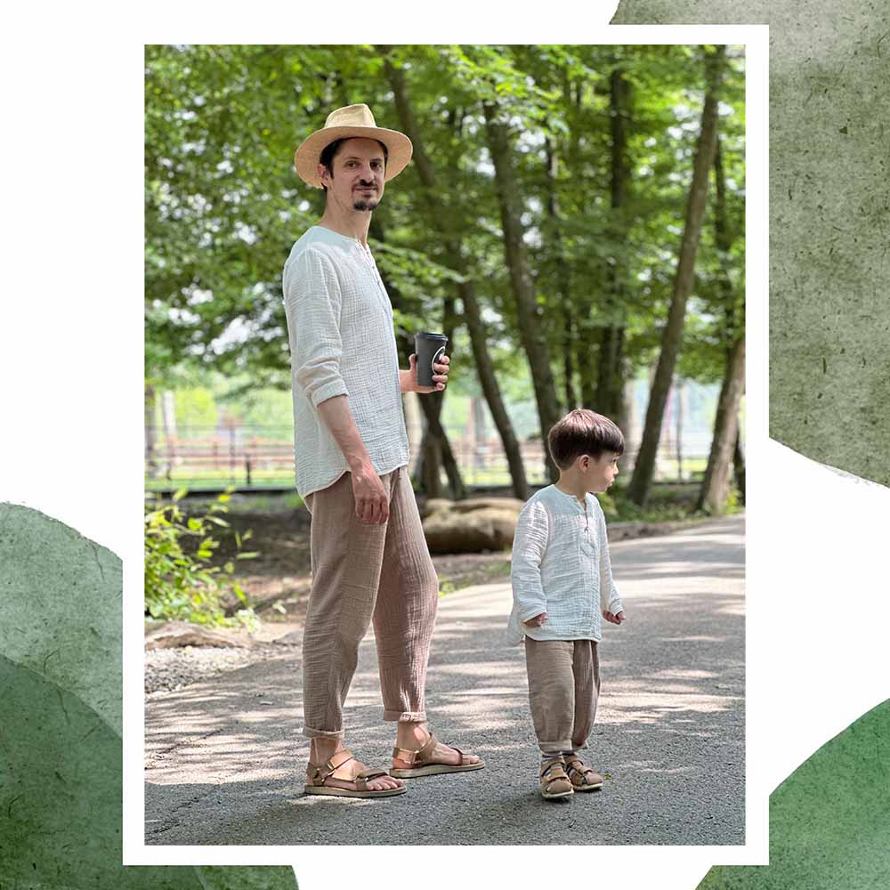 Tinute din muselina tata copil