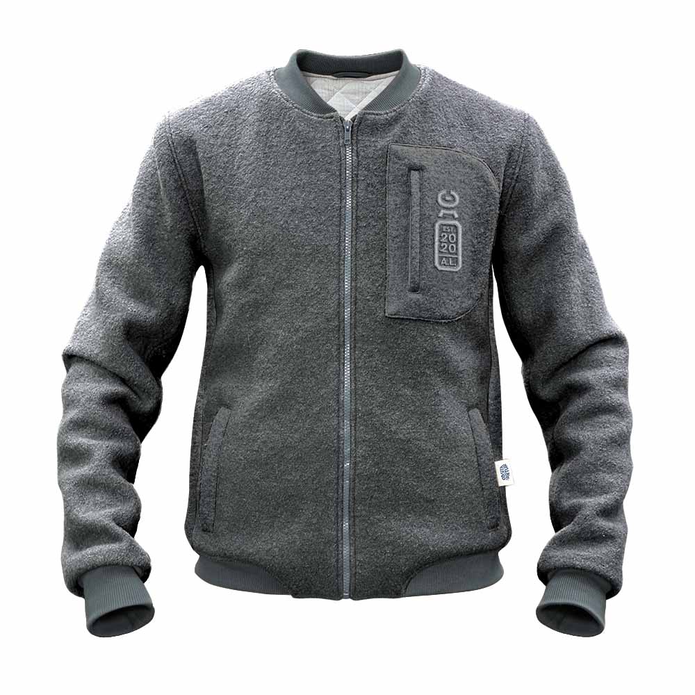 Jacheta din lana fiarta gri, pentru barbati