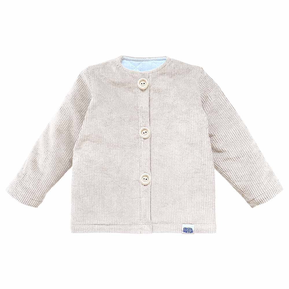 Jacheta matlasata, calduroasa si confortabila, pentru bebelusi si copii, model alb ecru