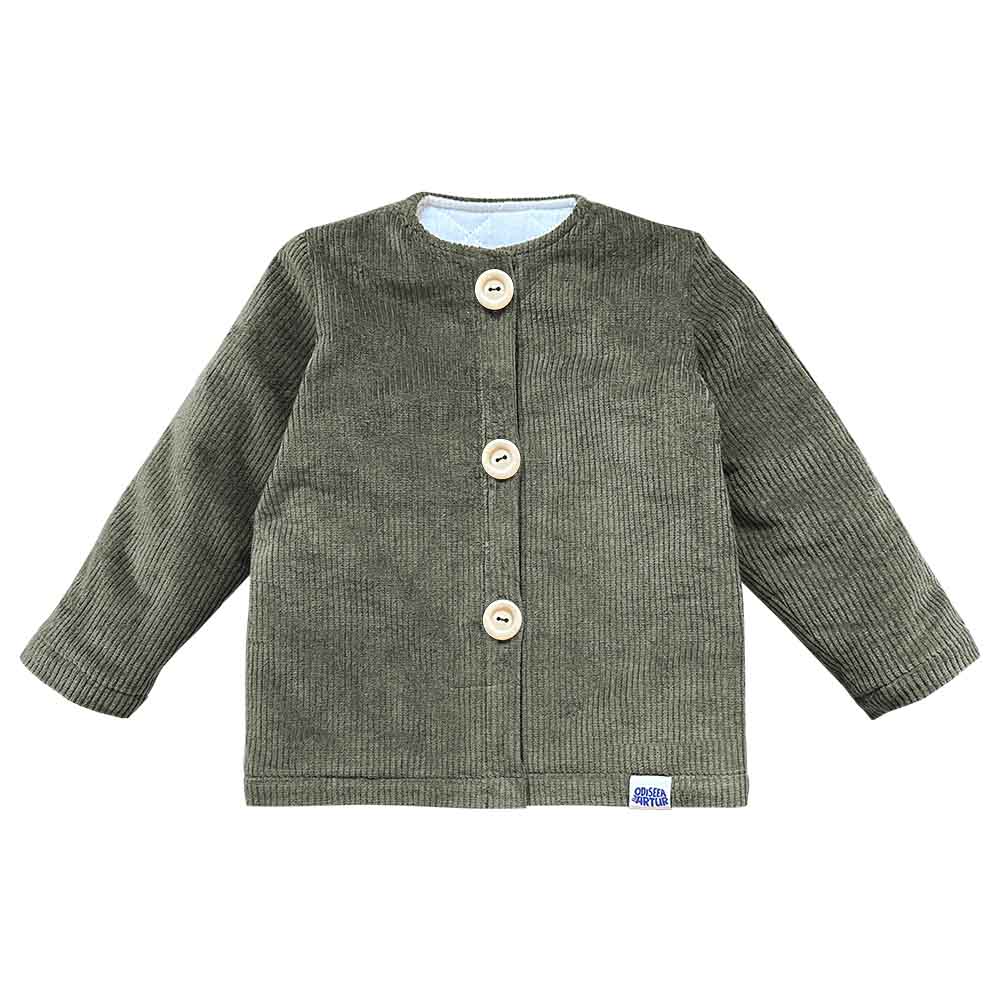 Jacheta matlasata, calduroasa si confortabila, pentru bebelusi si copii, model kaki